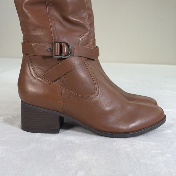 NWOT Naturalizer Denny Over-The-Knee Womens 9.5M Brown Leather Boot Bnfts Chrty - Picture 5 of 16
